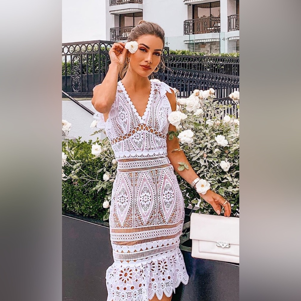 MICHAEL Michael Kors
Women's White Medallion Lace Dress